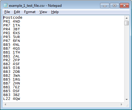 GeoConvert screenshot postcode file